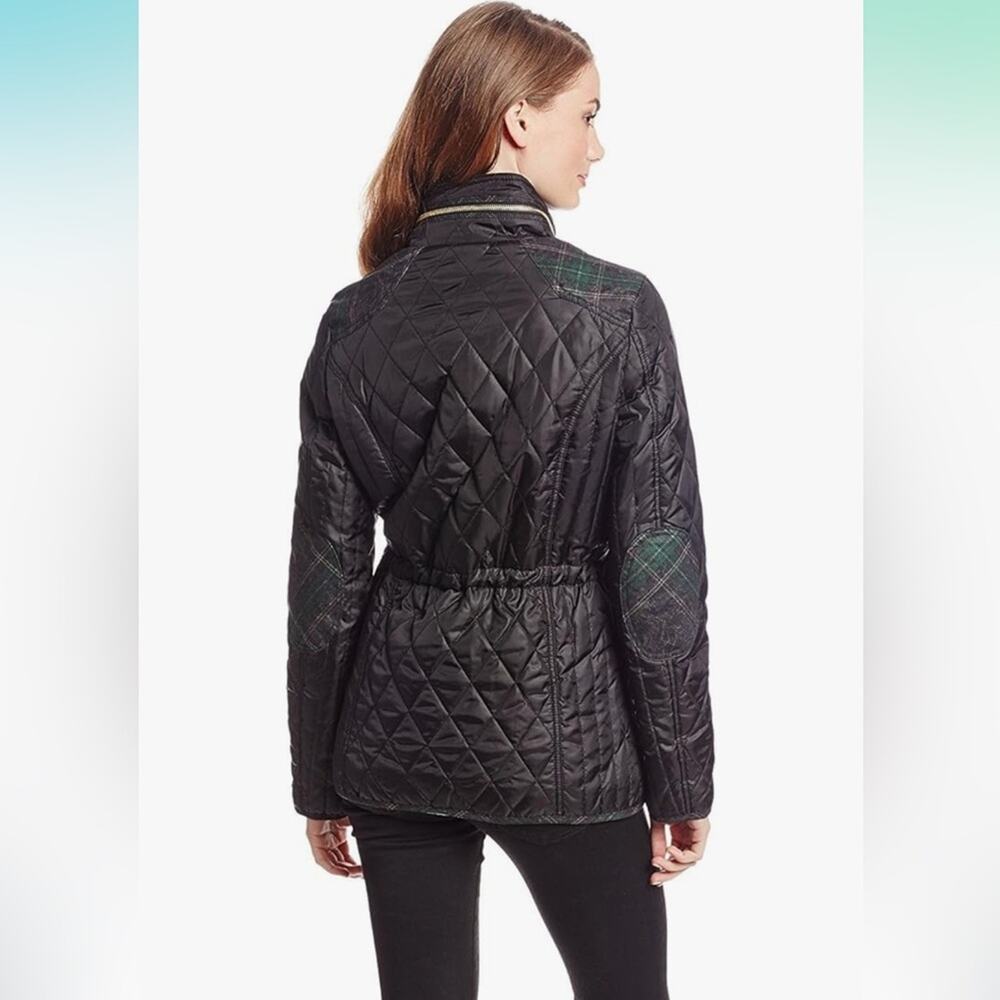 Sam Edelman Women's Lexi Quilted Jacket with Plaid Trim- Size Small - Picture 2 of 16